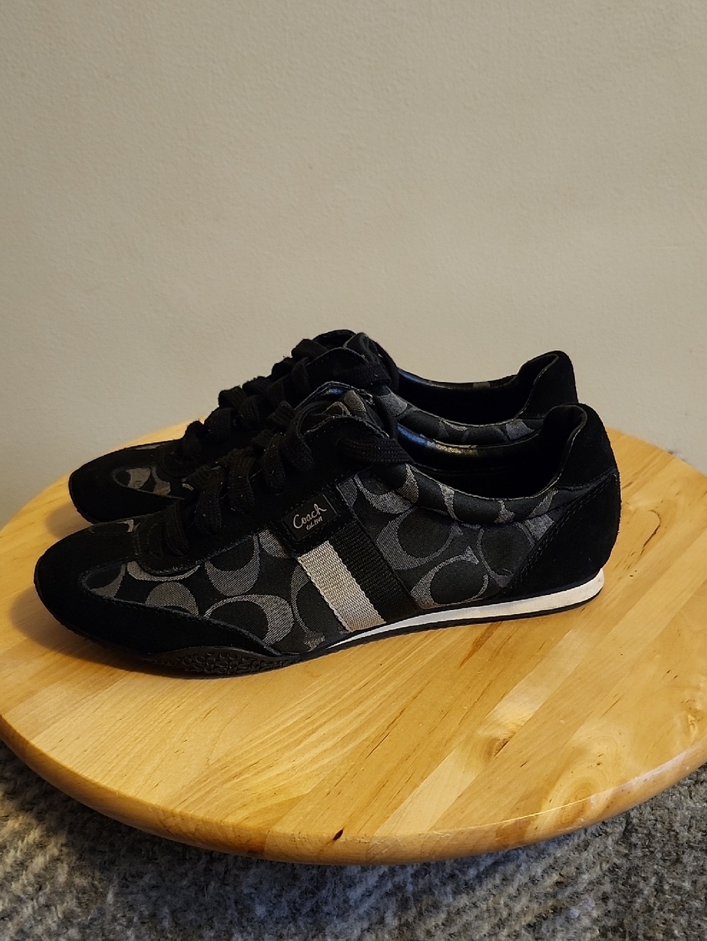 Coach Black and Gray Signature C Logo Sneakers
